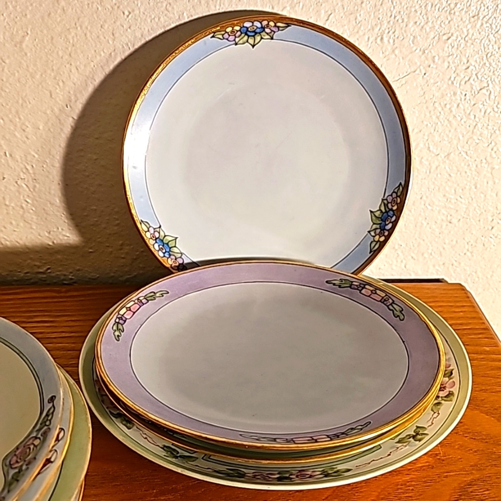 Bavaria China Plates Hand painted Floral porcelain